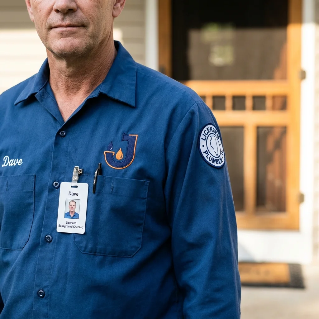 Licensed plumber showing ID badge in Terre Hill, PA